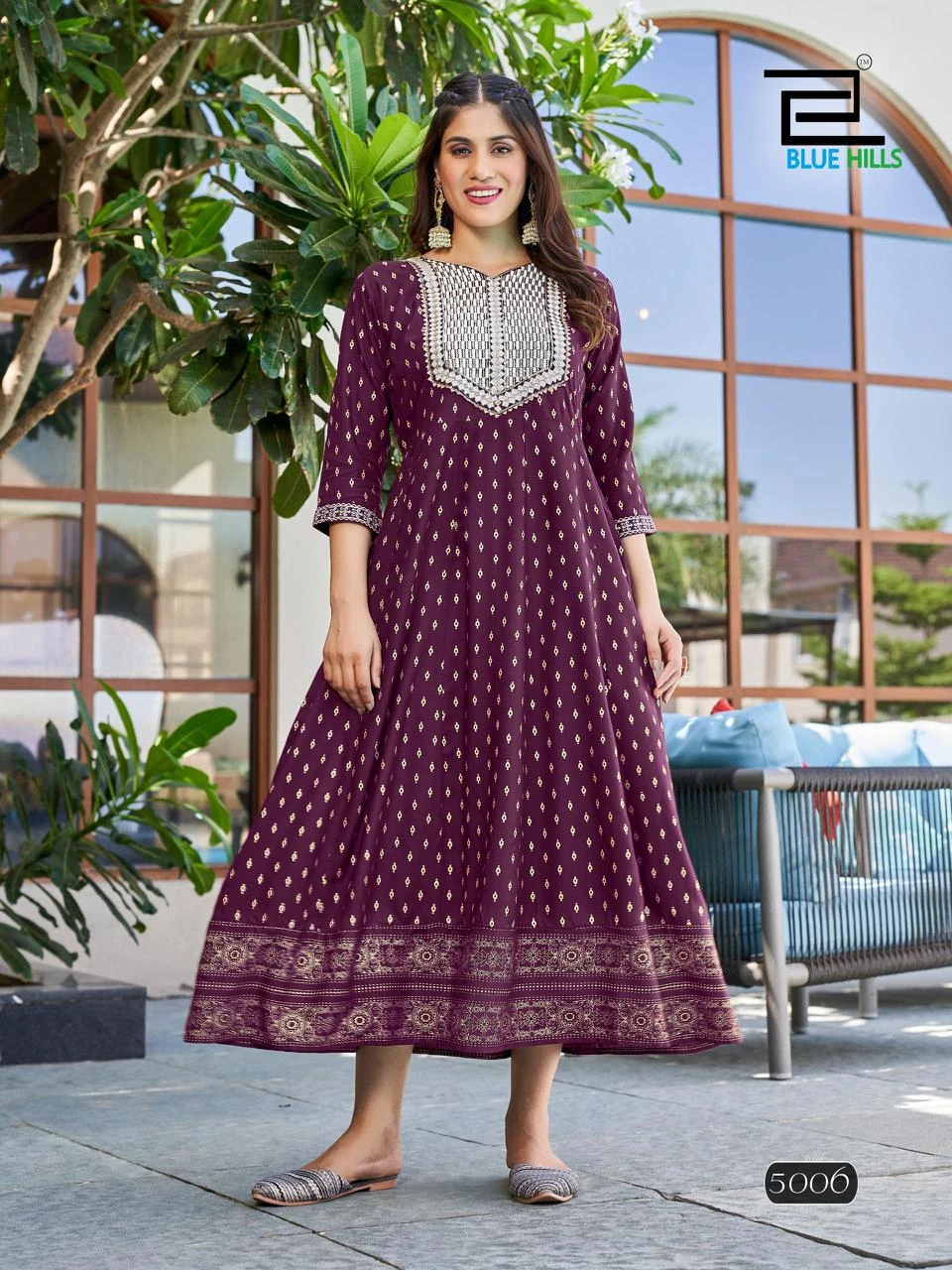 Blue Hills Walkway Vol 50 Rayon 14 Kg Wholesale Anarkali Gown Catalog — Wholesale Kurtis, Blue Hills wholesale from Surat - Gallery Image 5